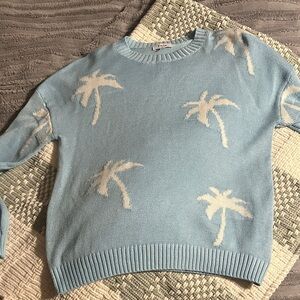 Fate Blue Palm Tree Sweater